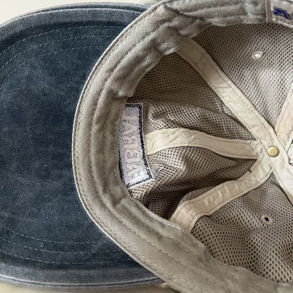 1990s Vintage Mens Gray Fabral Baseball Hat Cap Leather Back Strap - Adams OSFA - Picture 6 of 8